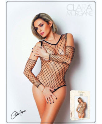 Body noire fine résille - Le Numéro 3 - Collection Body 